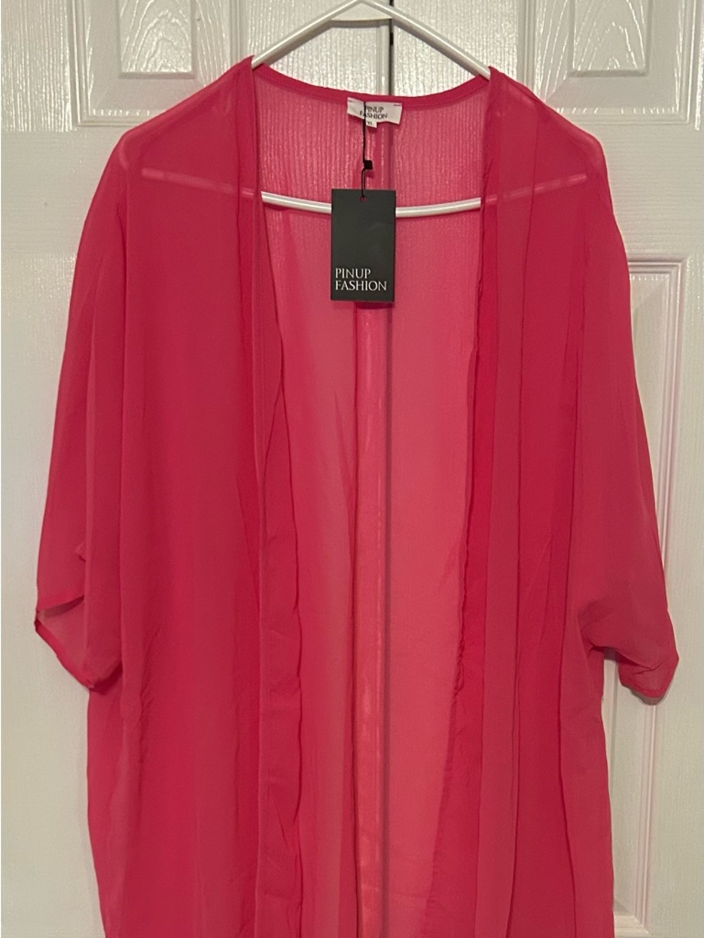 Sheer Hot Pink Duster Cardigan
